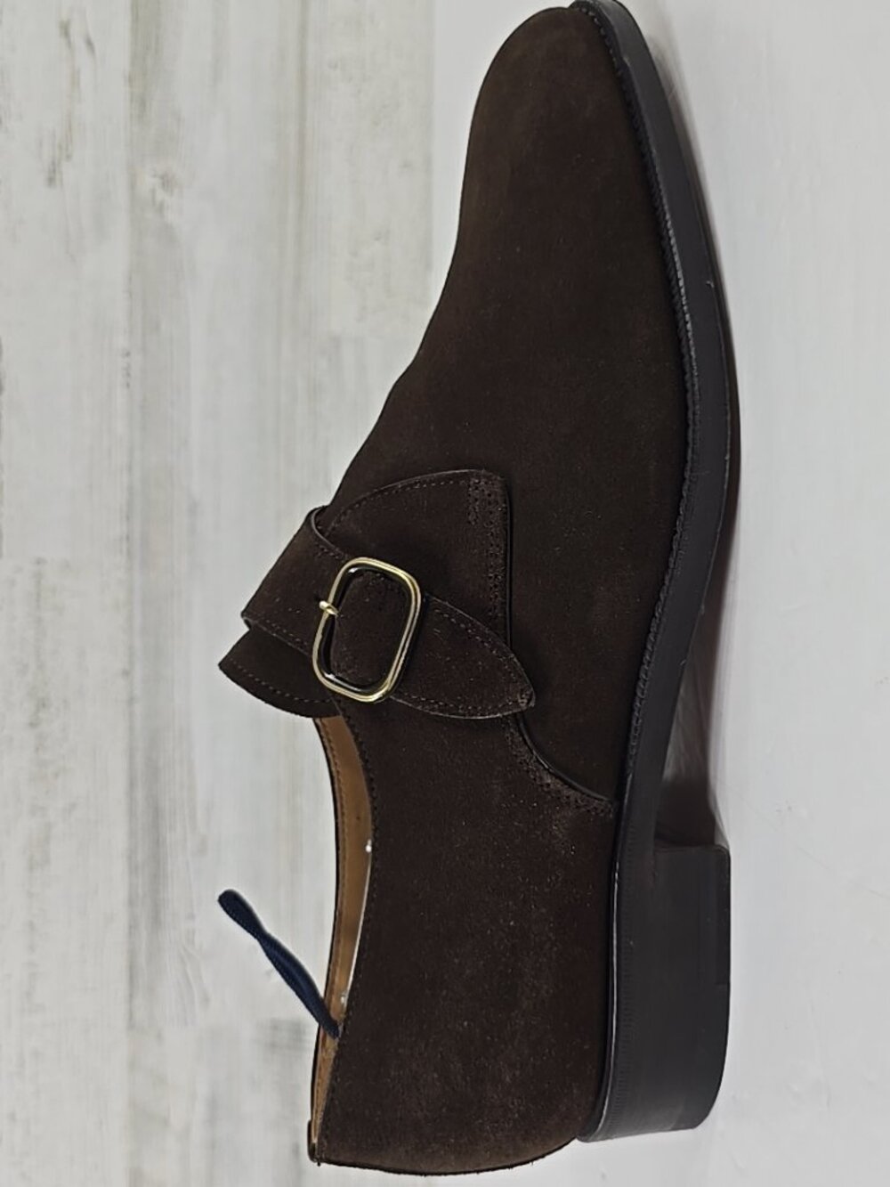 $495 RIDER BOOT CO. By CORTINA DARK BROWN SUEDE MONKS SHOES MEN'S SIZE 10 *VGC* - Picture 10 of 16